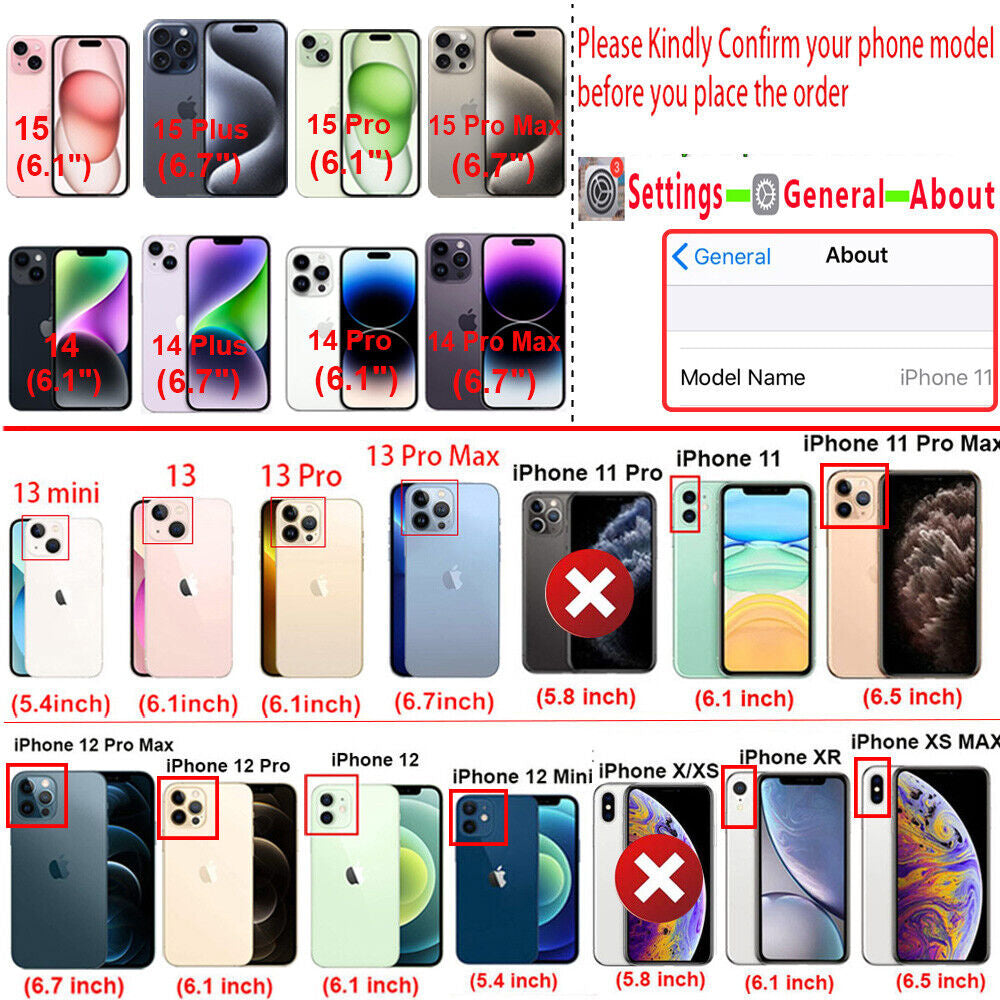 For Iphone 15 Pro Max 14 13 12 11 XR Phone Case Heavy Duty Shockproof Cover